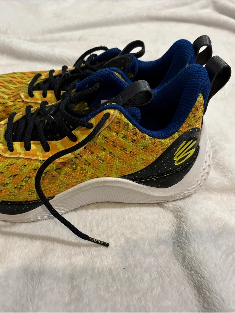 Under Armour Blue and Yellow Kids' Athletic Shoe